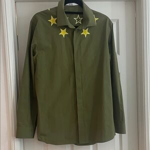 Givenchy Olive Shirt with Yellow Star Details
